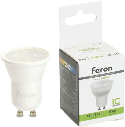Лампа LED FERON GU10,  софит, 5Вт, LB-272, одна шт. [51219]