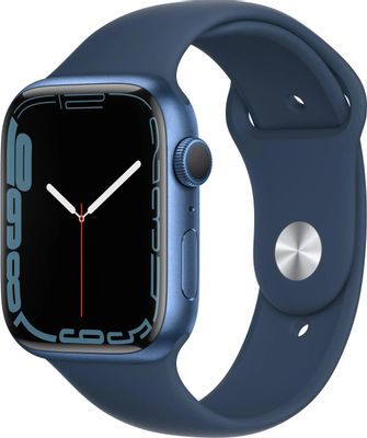 Смарт-часы Apple Watch Series 7 A2474,  45мм,  синий/синий [mkn83zp/a]