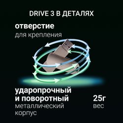 Флешка USB Digma DRIVE3 256ГБ, USB3.0, серебристый