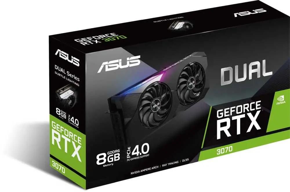 ASUS NVIDIA GeForce RTX 3070 DUAL-RTX3070-8G 8ГБ GDDR6, Ret