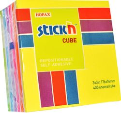 Блок самоклеящийся бумажный STICK`N 21539, 76x76, 400 л, 7 цв