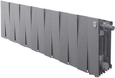 Радиатор биметаллический ROYAL THERMO Pianoforte 200 VR80, 14 секций, нижнее правое подключение, серебристый