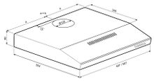 Вытяжка козырьковая Krona Jessica slim PB 600, управление кнопочное, нержавеющая сталь