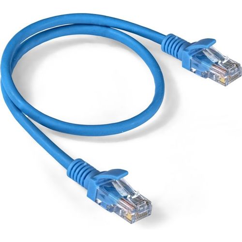 Патч-корд EXEGATE UTP-RJ45-RJ45-5e-0,5M-LSZH-BL UTP, кат.5E, 0.5м, 4 пары, алюминий омедненный, многожильный, голубой