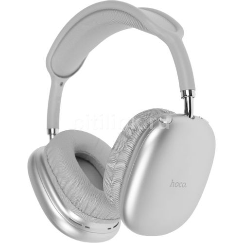Наушники Hoco Air Triumph W35, 3.5 мм/Bluetooth, мониторные, серебристый