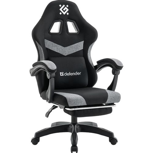 Кресло игровое Defender Runa pro, ткань, до 100кг, черно-серый