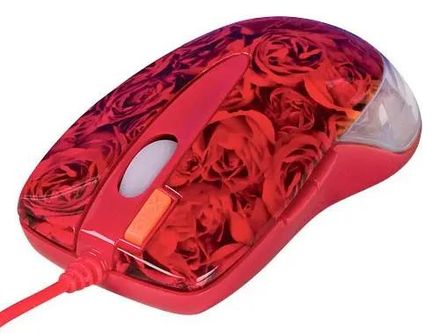 Мышь A4 X6-999D красный лазерная (1000dpi) USB (5but)