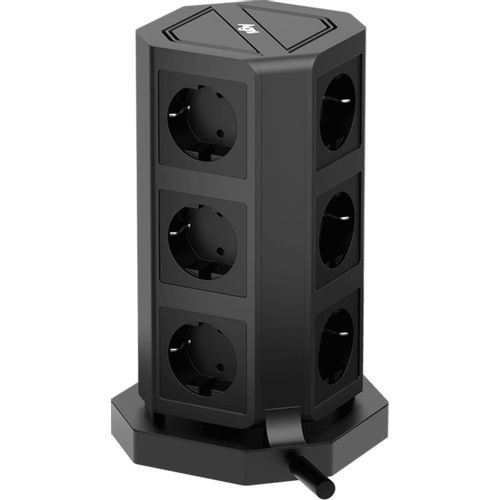 Сетевой фильтр AGNI TP-VD5U9E, 2м, черный [tp-vd5u9e-c-2m-black]