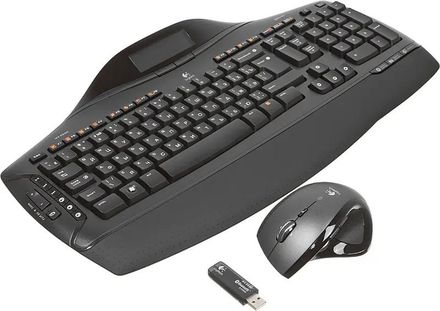 Комплект (клавиатура+мышь) Logitech MX5500 Revolution, USB, беспроводной, черный [920-000444]