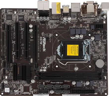 Материнская плата ASRock H87M, LGA 1150, Intel H87, mATX, BULK