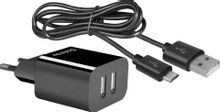 Изображение товара Сетевое зарядное устройство Defender UPC-21 2xUSB microUSB черное 10.5Вт