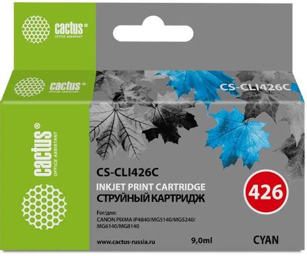 Картридж Cactus CS-CLI426C, CLI-426C, голубой / CS-CLI426C