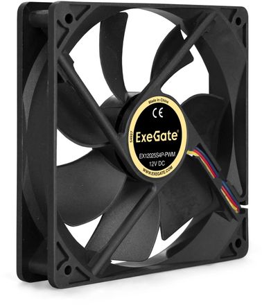 Вентилятор EXEGATE EX283393RUS 120мм, 4-pin, 1500об/мин, 25 дБ, черный, OEM