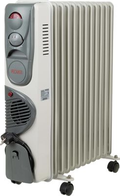 Масляный радиатор Ресанта ОМ-12НВ, с терморегулятором, 2900Вт, 12 секций, 3 режима, белый [67/3/12]