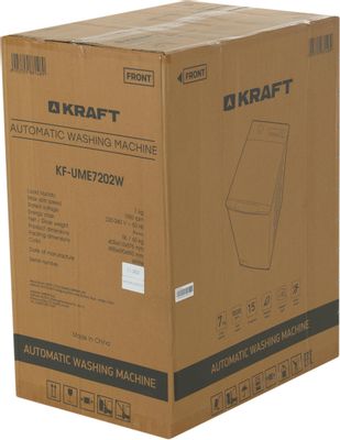 Стиральная машина KRAFT KF-UME7202W, с вертикальной загрузкой, 7кг ...