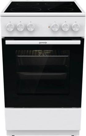 Электрическая плита Gorenje GEC5A41WG, стеклокерамика, без крышки, белый/черный