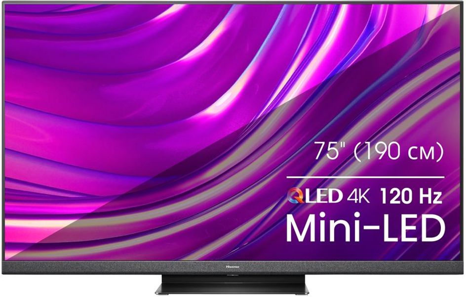 75" Телевизор Hisense 75U8HQ, MiniLED, 4K Ultra HD, черный, СМАРТ ТВ, Vidaa