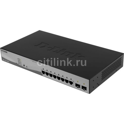 Коммутатор D-Link DGS-1210-10MP/F3A, настраиваемый, 8 RJ-45, 10/100/1000 Мбит/с