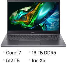 Изображение товара Ноутбук Acer Aspire 5 A515-58P-759A 15.6 IPS Intel Core i7 16ГБ SSD без ОС серый