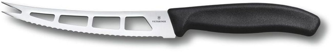 Нож кухонный Victorinox Swiss Classic, для масла/сыра, 130мм, заточка серрейтор, стальной, черный [6.7863.13b]