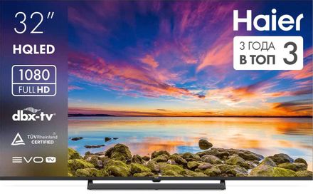 32" Умный телевизор HAIER 32H6GFG HQLED, FULL HD, СМАРТ ТВ, Android TV, черный