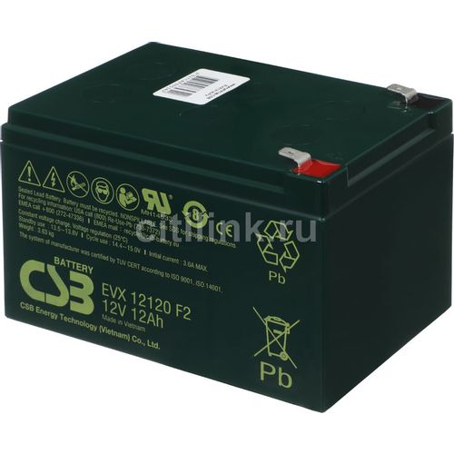 Аккумуляторная батарея CSB EVX12120 F2 для ИБП, 12В, 12Ач