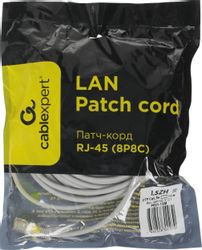 Патч-корд CABLEXPERT PP31-15M литой (molded), UTP, кат.5E, 15м, серый