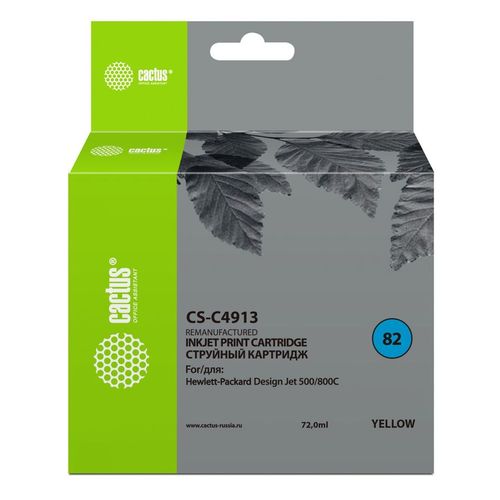 Картридж Cactus CS-C4913, №82, желтый / CS-C4913