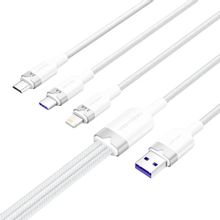 Изображение товара Кабель VENTION CTRWG,  Lightning (m)/USB Type-C (m)/micro USB (m) -  USB (m),  1.5м,  6A,  белый