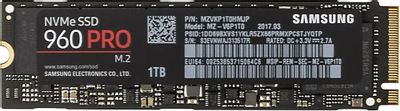 SSD накопитель Samsung 960 Pro MZ-V6P1T0BW 1ТБ, M.2 2280, PCIe x4,  NVMe