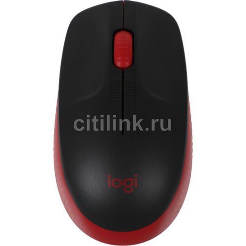 Мышь беспроводная Logitech M190, радио, оптическая, USB, 1000dpi, черный и красный [910-005926]