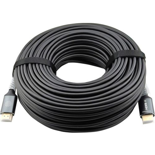 Кабель аудио-видео Cactus CS-HDMI-AOC-2-70, HDMI (m) — HDMI (m), ver 2.0, 70м, GOLD, черный