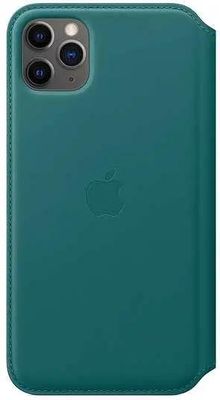 Чехол (флип-кейс) Apple Leather Folio, для Apple iPhone 11 Pro Max, зеленый павлин [my1q2zm/a]