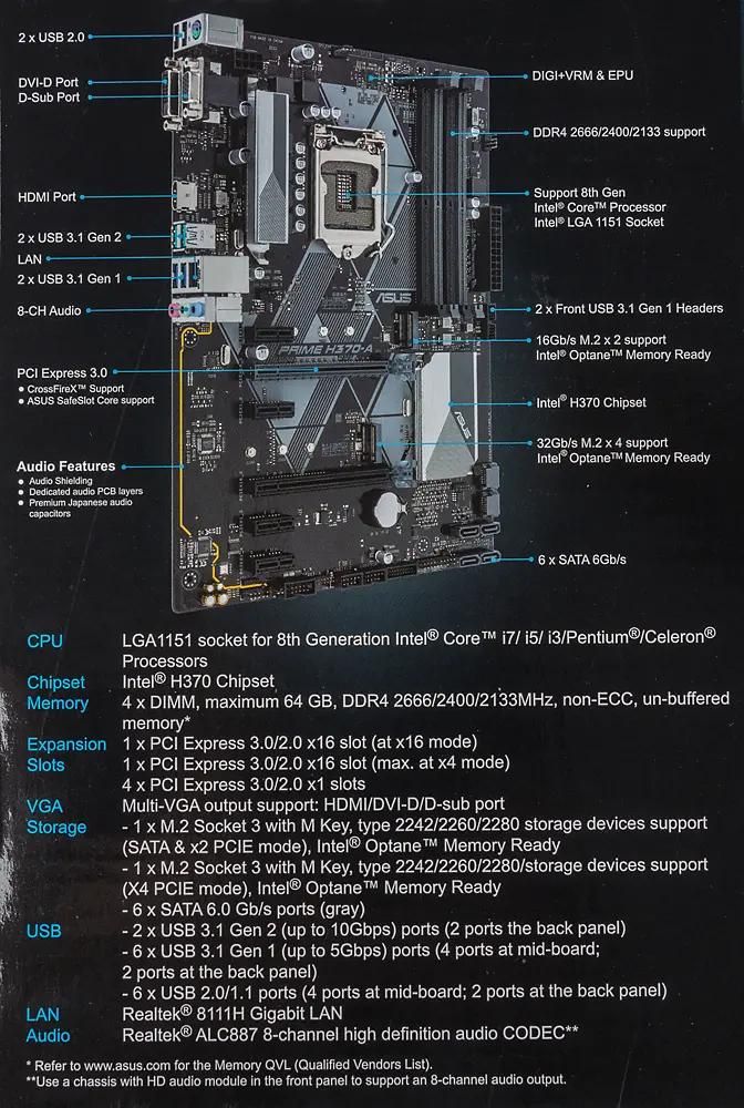 А с процессором INTEL Core i7-9700K нормально работать будет ? - материнская плата ASUS PRIME H370-A, LGA 1151v2, Intel H370, ATX, Ret А с процессором INTEL Core i7-9700K нормально работать будет ? - материнская плата ASUS PRIME H370-A, LGA 1151v2, Intel H370, ATX, Ret