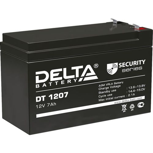 Аккумуляторная батарея Delta DT 1207 для ИБП, 12В, 7Ач