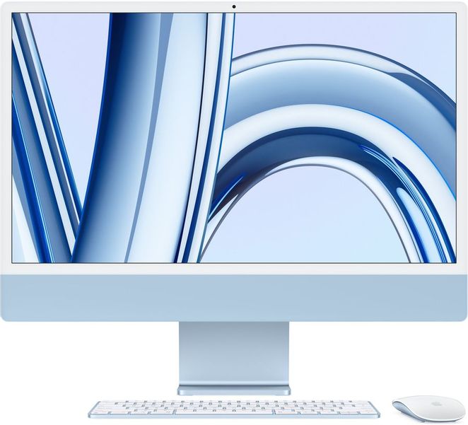 24" Моноблок Apple iMac A2874 4.5K, Apple M3 8 core, 16ГБ 256ГБ SSD,  macOS синий [z197001ya]