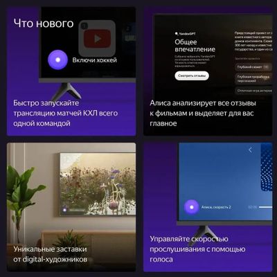 43" Умный телевизор ЯНДЕКС ТВ Станция Бейсик с Алисой, 4K Ultra HD ...