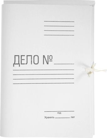 Папка на завязках Silwerhof ПЗ280, картон, 0.5мм, 280г/м2, белый