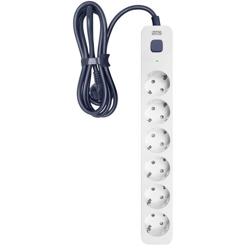 Сетевой фильтр POWERCOM SP-06W 5,0М, 5.0м, белый/серый