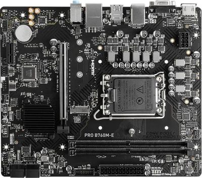 Материнская плата MSI PRO B760M-E, LGA 1700, Intel B760, mATX, Ret ...