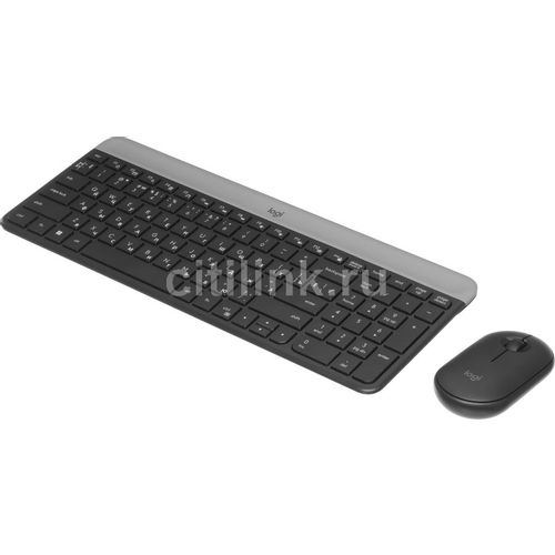 Комплект (клавиатура+мышь) Logitech MK470, USB, беспроводной, с гравировкой, черный [920-009180]