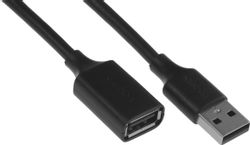 Кабель UGREEN US103, USB 2.0 A(m) (прямой) - USB 2.0 A (f) (прямой), черный