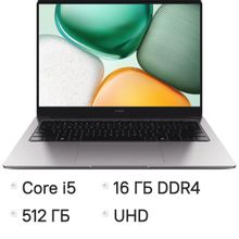 Изображение товара Ноутбук Honor MagicBook X14 GDG-X 14 2025 IPS Core i5 16ГБ SSD 512ГБ FreeDOS серый