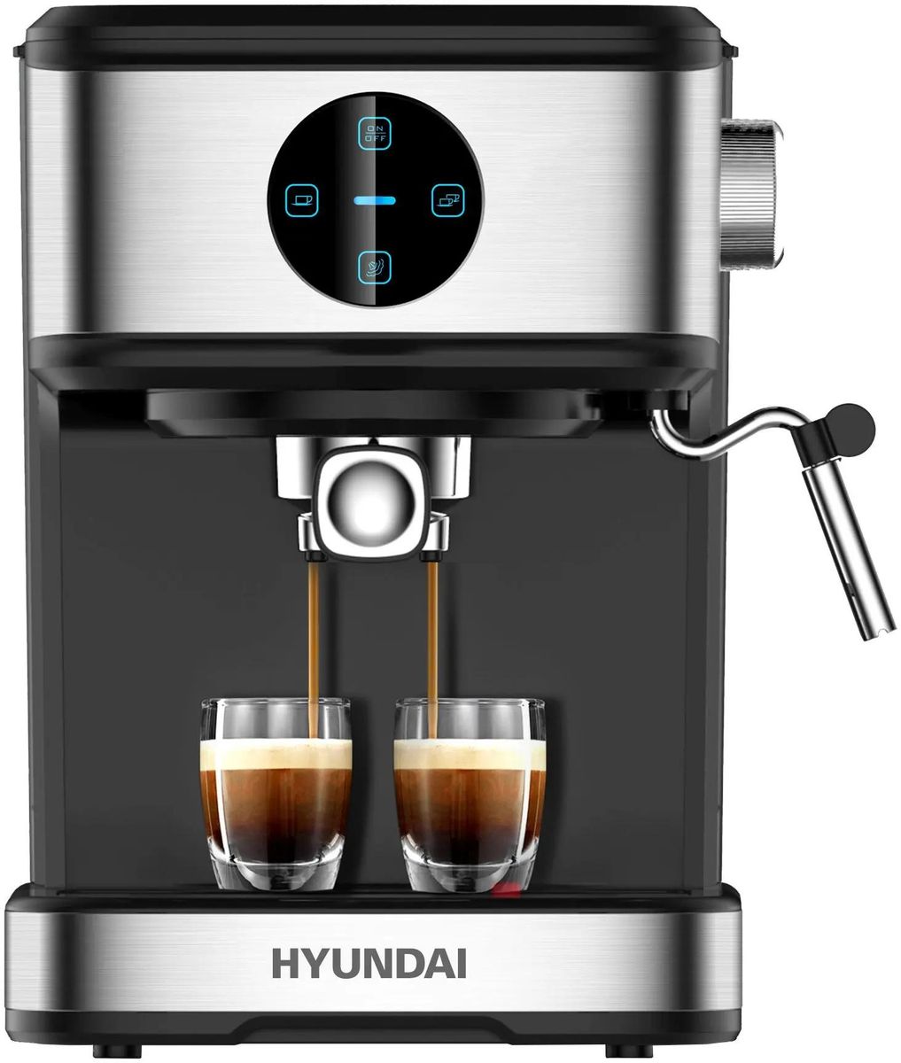Кофеварка Hyundai HEM-3312,  черный  / серебристый