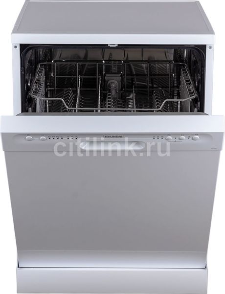 Посудомоечная машина Hyundai DF105,  полноразмерная, напольная, 60см, загрузка 12 комплектов, белая