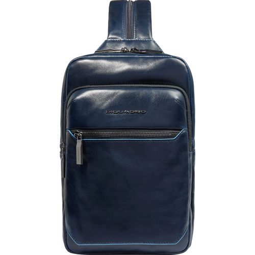 Рюкзак слинг Piquadro Blue Square CA6589B2/BLU2 темно-синий натуральная кожа