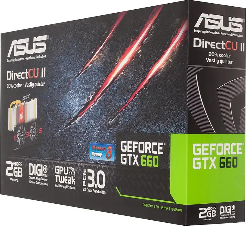 ASUS NVIDIA GeForce GTX 660 GTX660-DC2-2GD5 2ГБ GDDR5, Ret