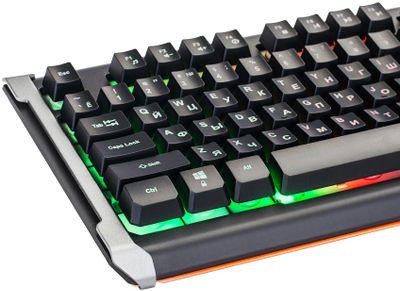 Клавиатура Oklick 717G BLACK DEATH, USB, черный оранжевый [476395 ...