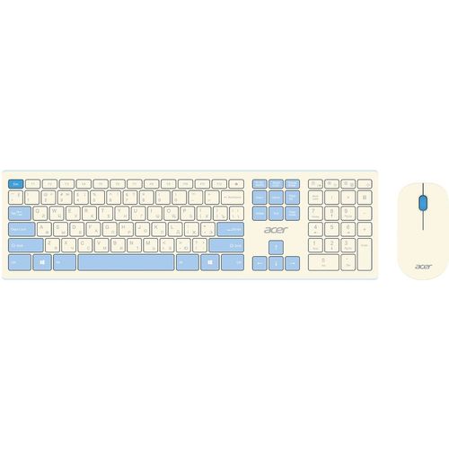 Комплект (клавиатура+мышь) Acer OCC205, USB, беспроводной, белый [zl.accee.00c]