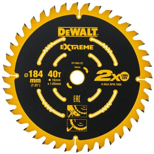 Пильный диск DeWALT DT1668-QZ, по дереву, 184мм, 1мм, 16мм